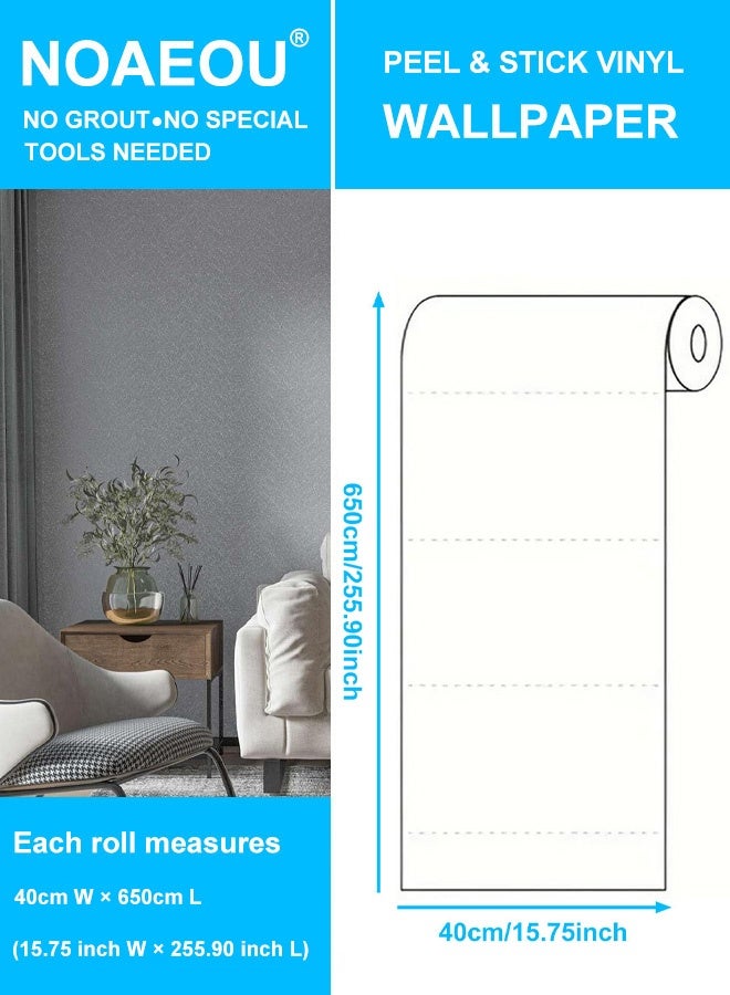 نوايوو ورق جدران ذاتي اللصق، قابل للإزالة، 40 سم × 650 سم، مقاوم للماء، ورق حريري، ديكور منزلي، فينيل، مناسب لأسطح العمل والأثاث، ديكور جدران أسطح العمل (فضي) - Image 2